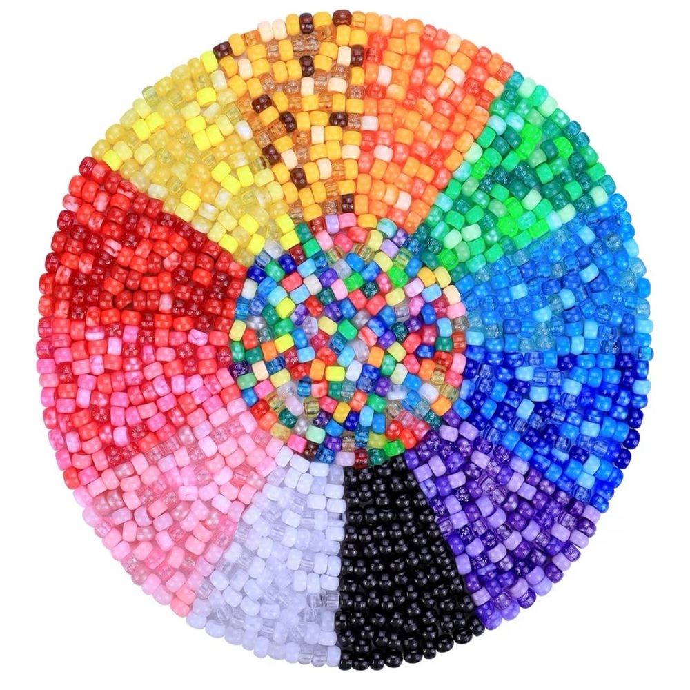 Plastic Pony Beads for Jewelry Making, 600 Pieces, Multicolor